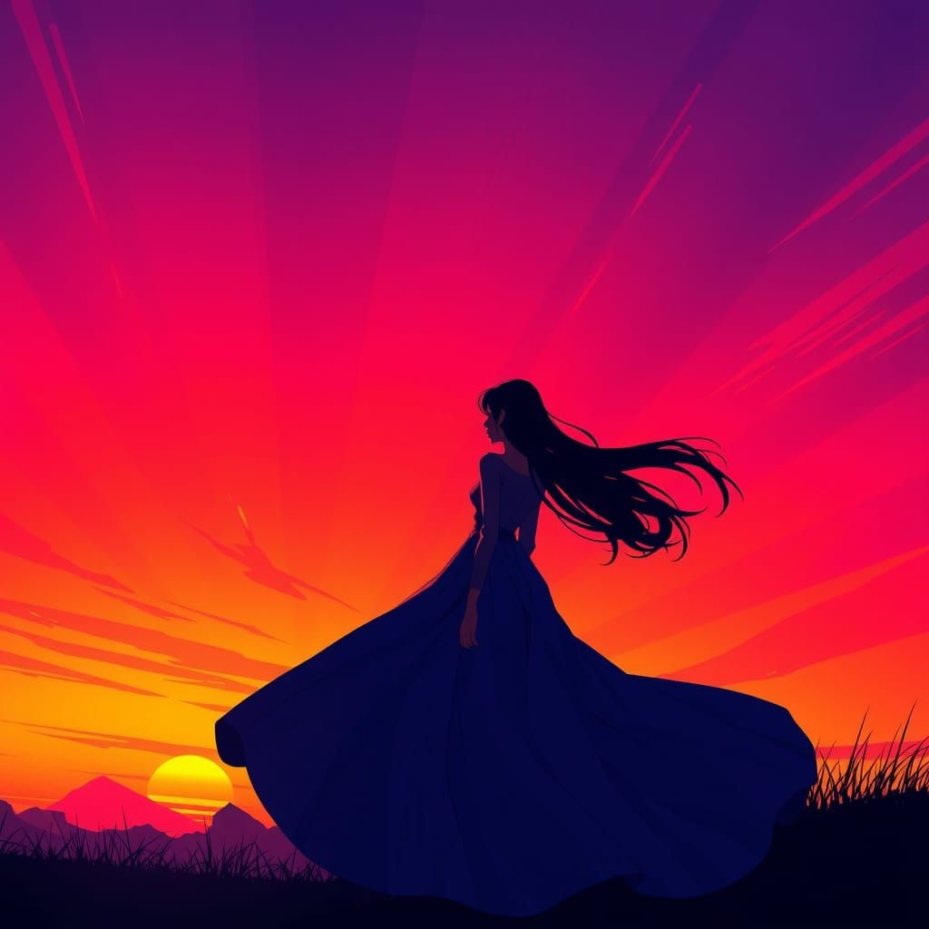 Woman in Twilight: Studio Trigger Anime Style