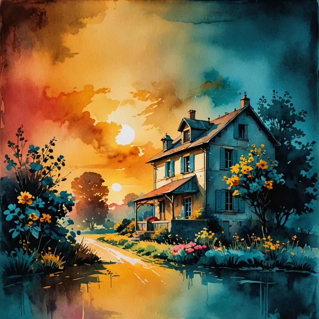 Vintage French farm house, 64 megapixels perfect composition, high contrast, cinematic, atmospheric maximalist epic dark...