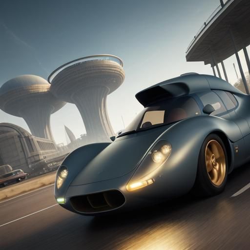 Retro-Futuristic Transport Glides Down Road