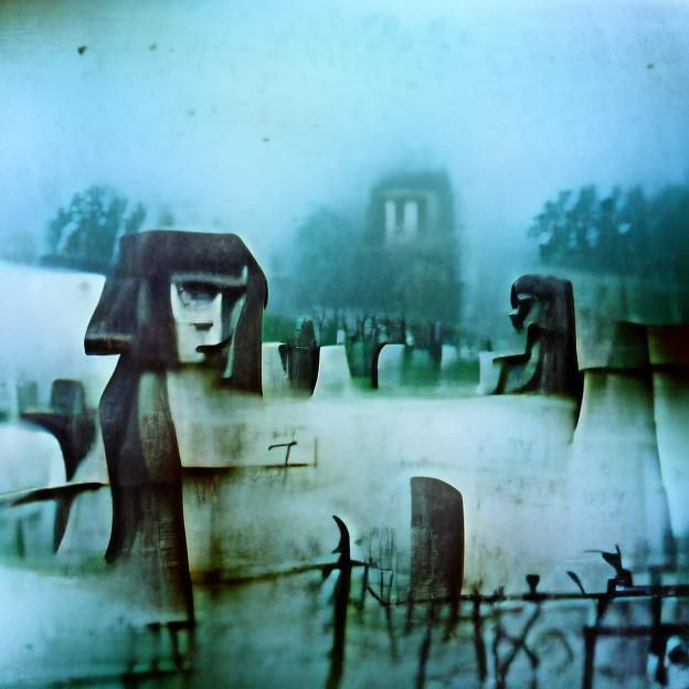 Desolate Cemetery Landscape