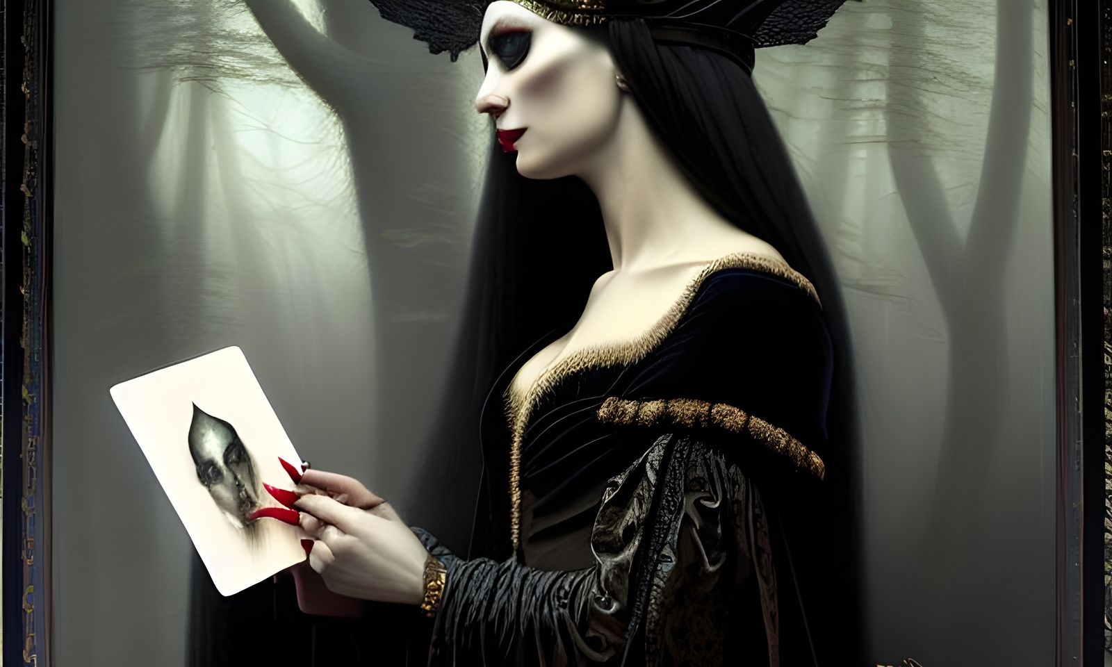 Hyperrealistic Psychic Fortune Teller in Velvet Clothing