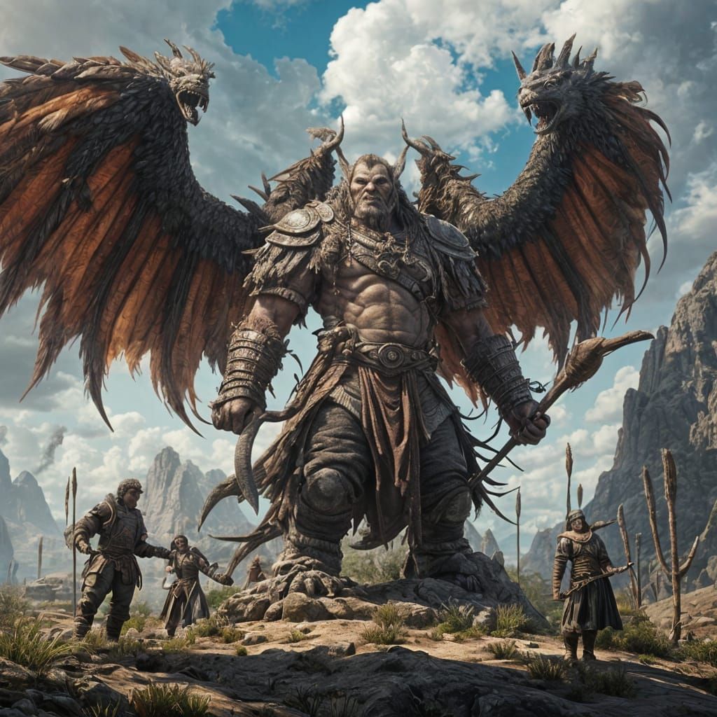 Hyperrealistic Half-Orc Stable Manager in Flatsands