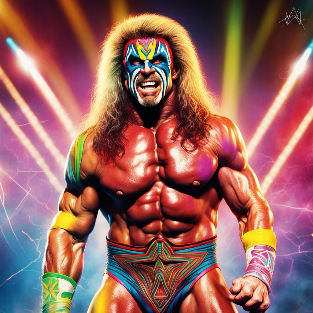 Ultimate Warrior: Colorful Sport Magazine Illustration