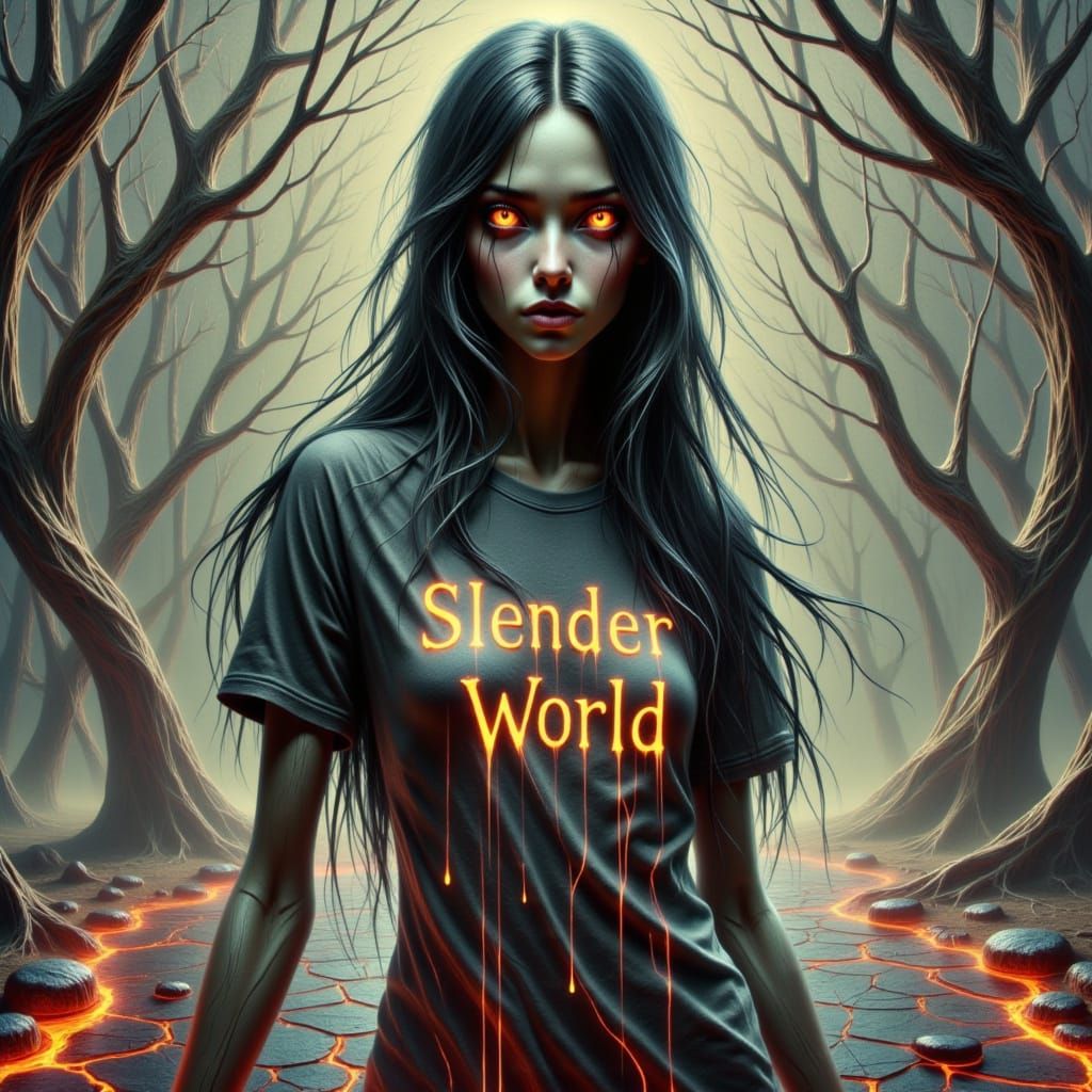 Sinister Slender Female Creature in Simon Bisley Style