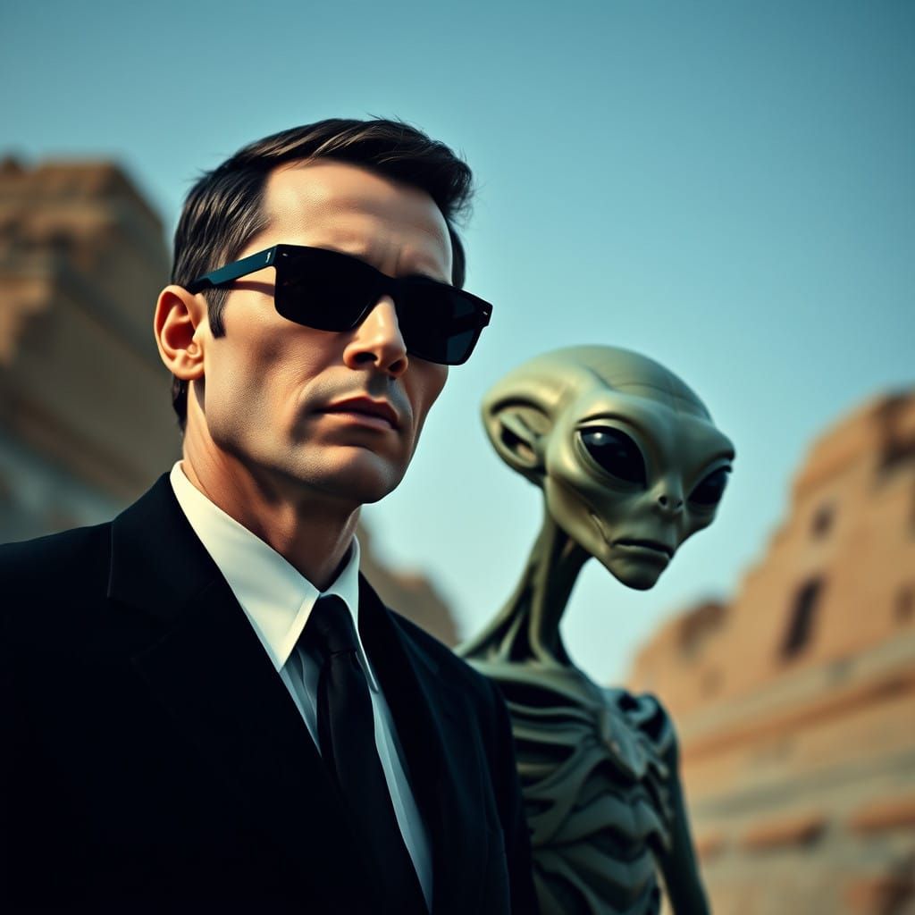 Men in Black Encounter an Alien Entity