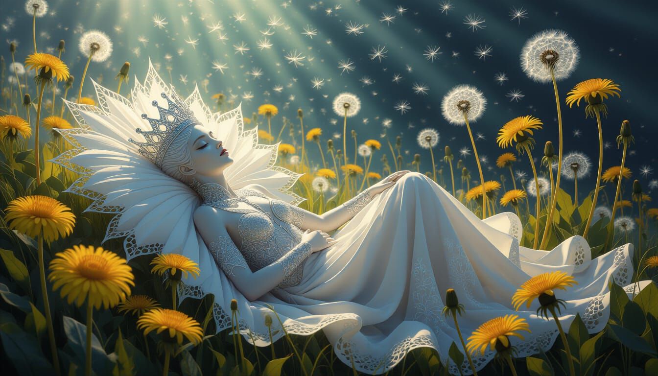 Ethereal Filigree Being in Bioluminescent Forest