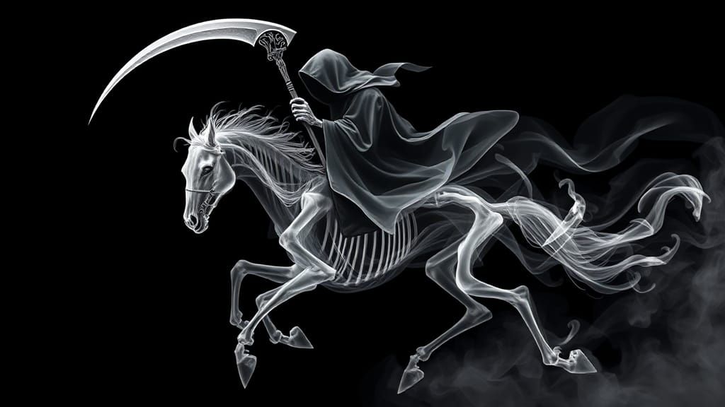 Ethereal Grim Reaper on Skeletal Horse