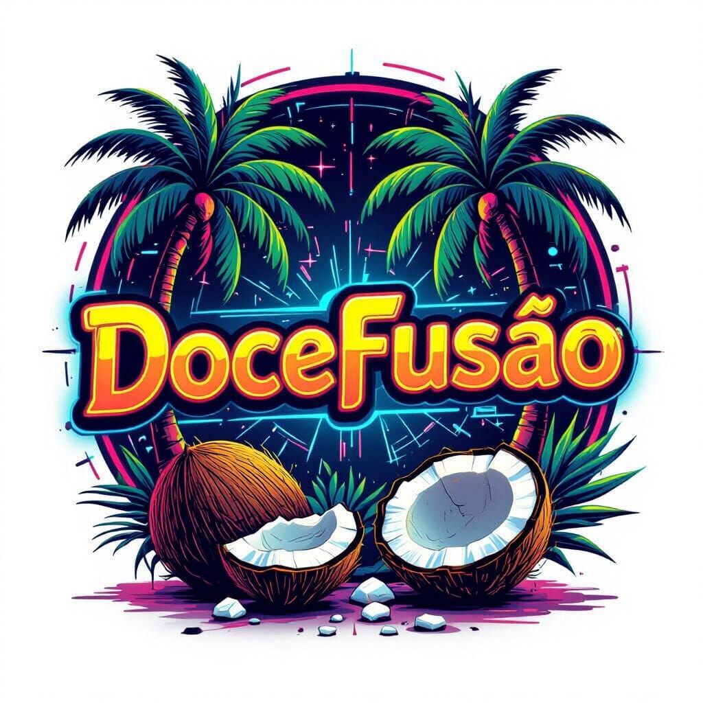 Cyberpunk Logo Design for DoceFusão Candy Brand