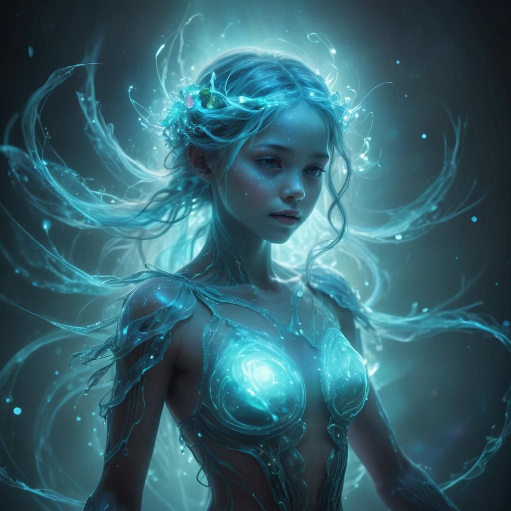 Bioluminescent Transformation: Fantasy Art in 8K