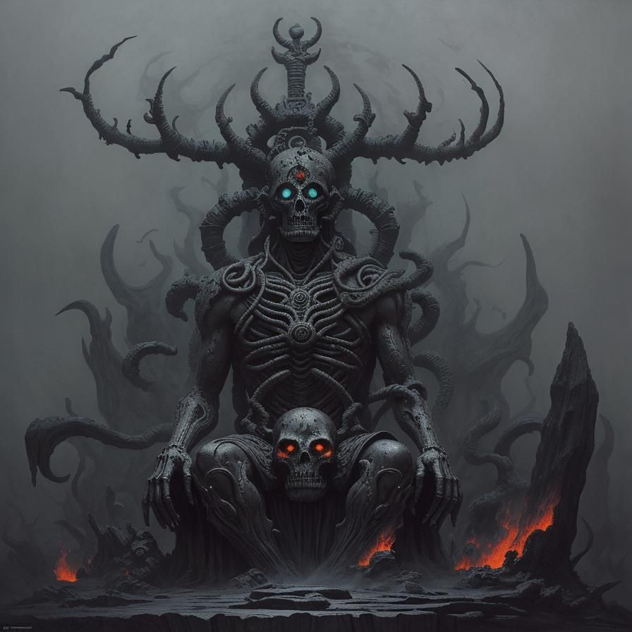 Portrait of Orcus, god of the underworld.