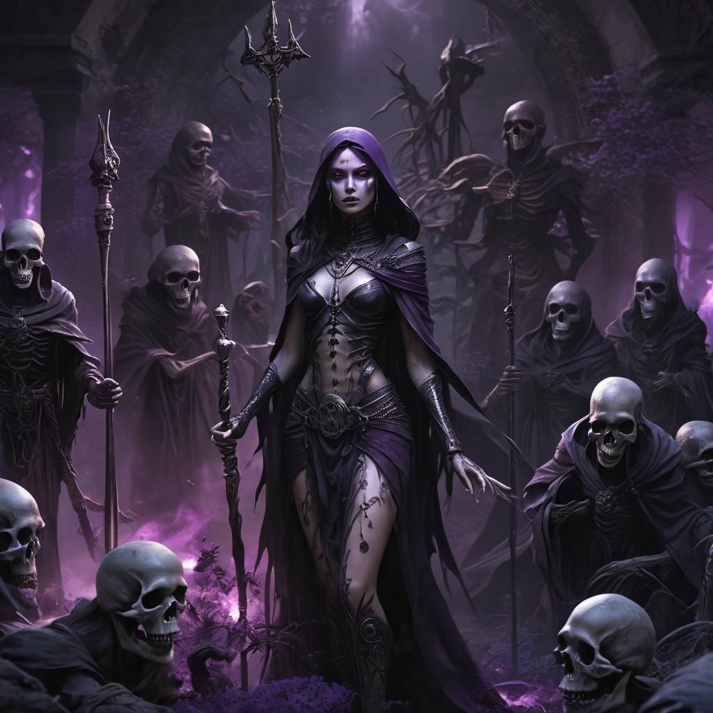 Ethereal Necromancer with Dark Magic Staff