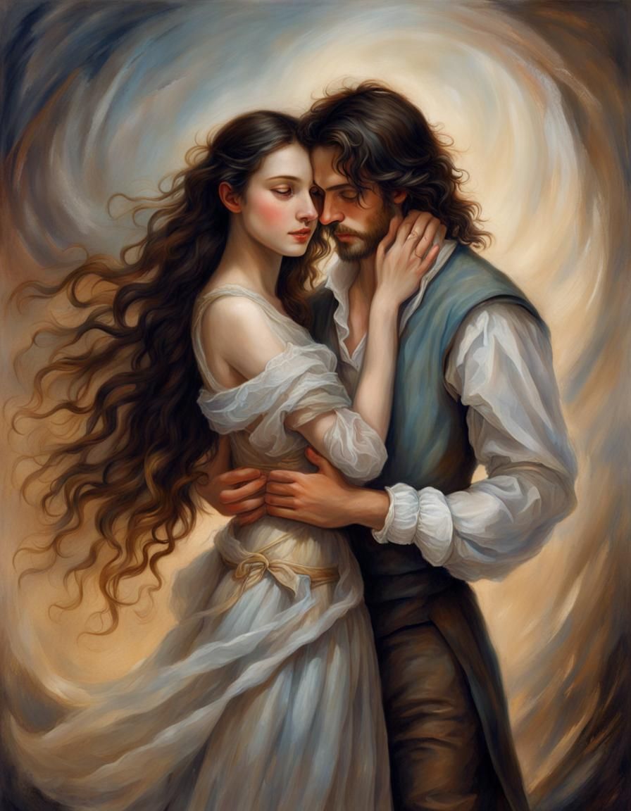 Ethereal Embrace: A 17th Century Fairytale Painting