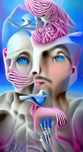 Surreal 3D Render of Mind, Body, and Soul