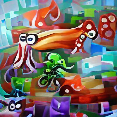 Maximalist Abstract Painting Inspired by Squid Game
