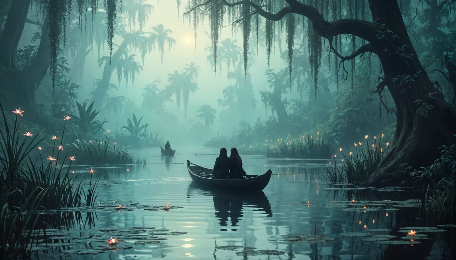 Dreamlike Swamp of Unlived Things in Dark Fantasy Style