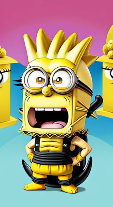 Colorful Anime Chibi Mashup of Popular Cartoon Characters