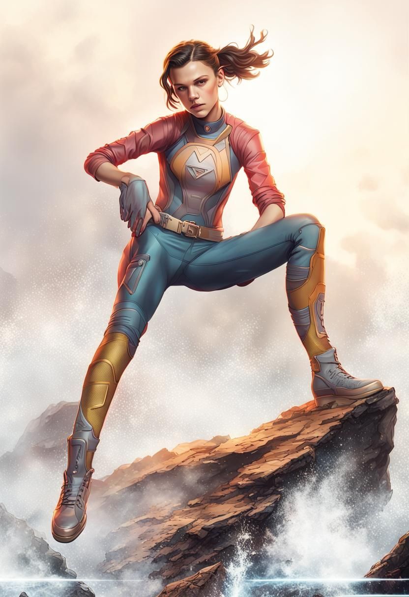 Millie Bobby Brown as Trinity: Hyperdetailed Portrait