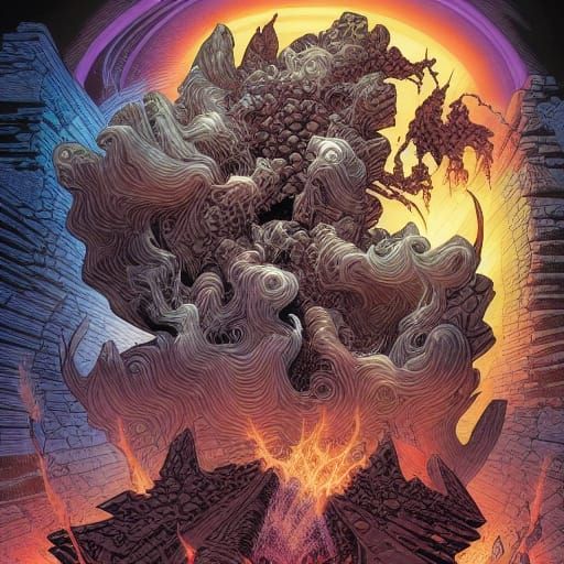 Dramatic Explosion in Comic Book Style