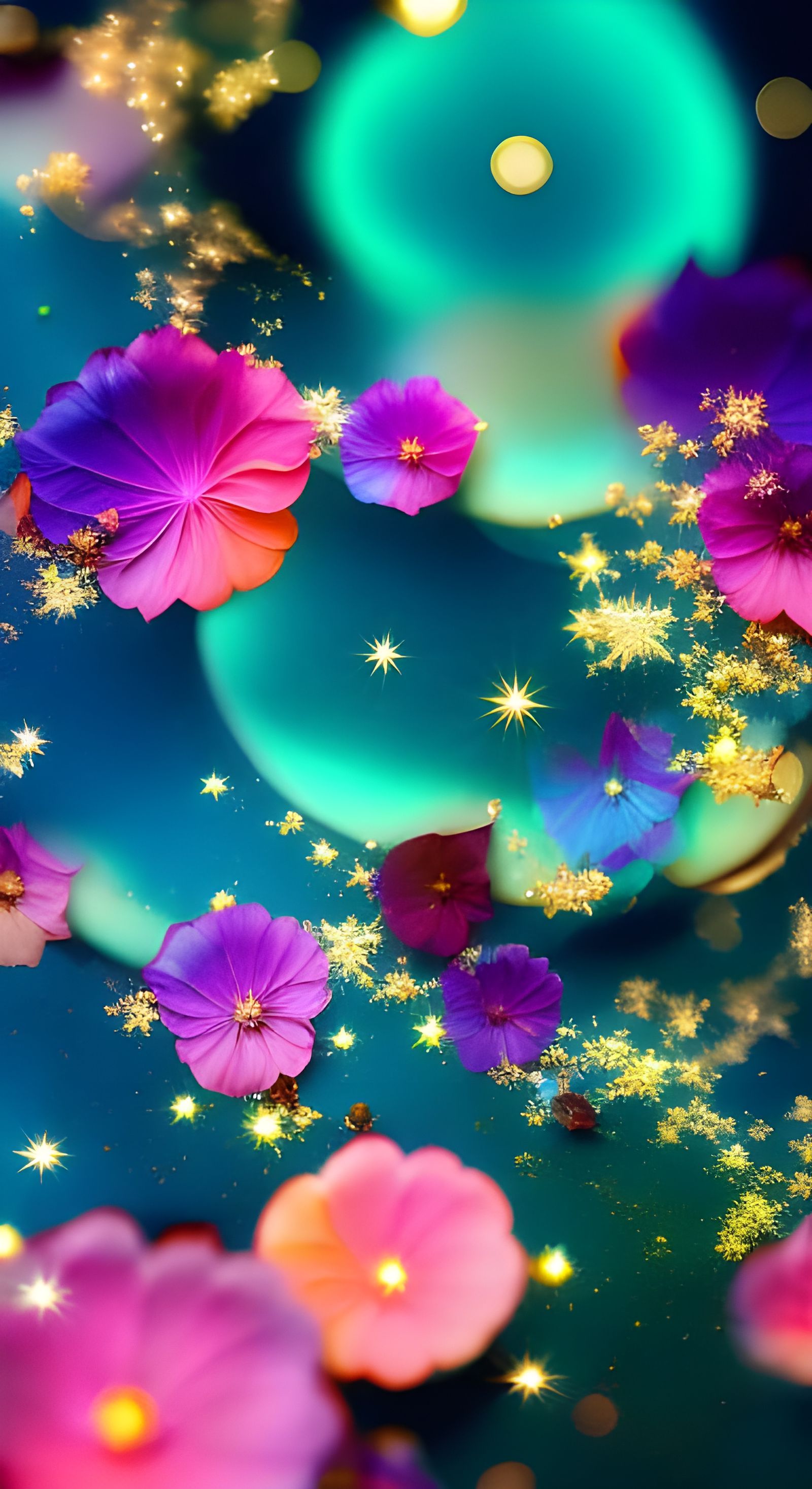 flowers and stars pattern