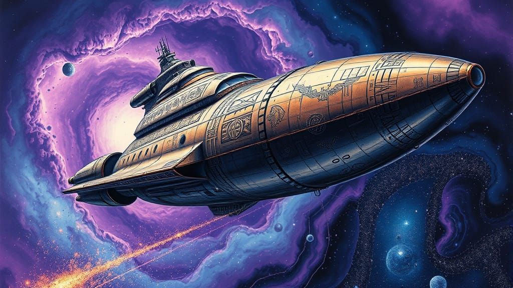 Ethereal Cosmic Vortex in Metallic Spacecraft