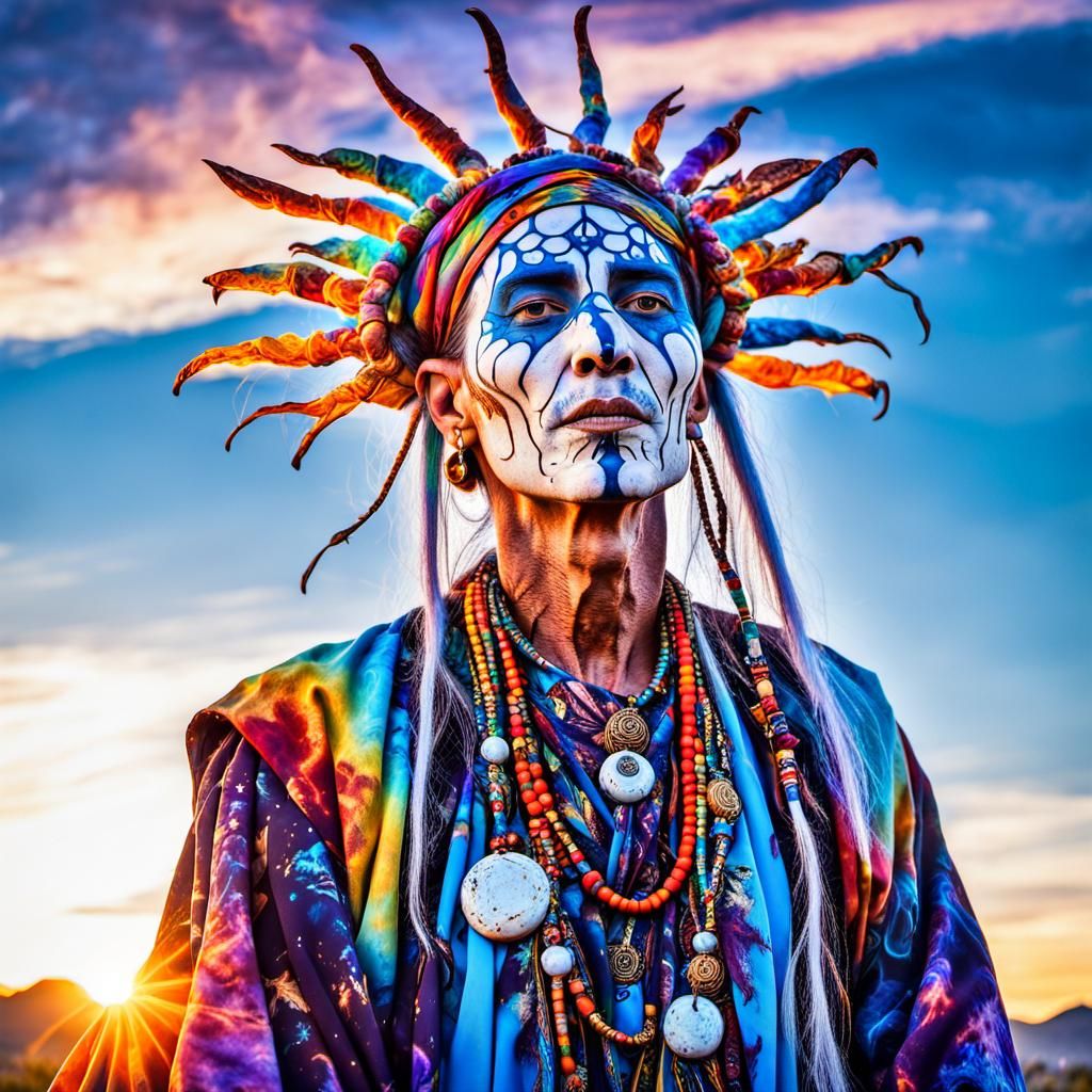 Psychedelic Shaman Hippies Party in Dreamscape