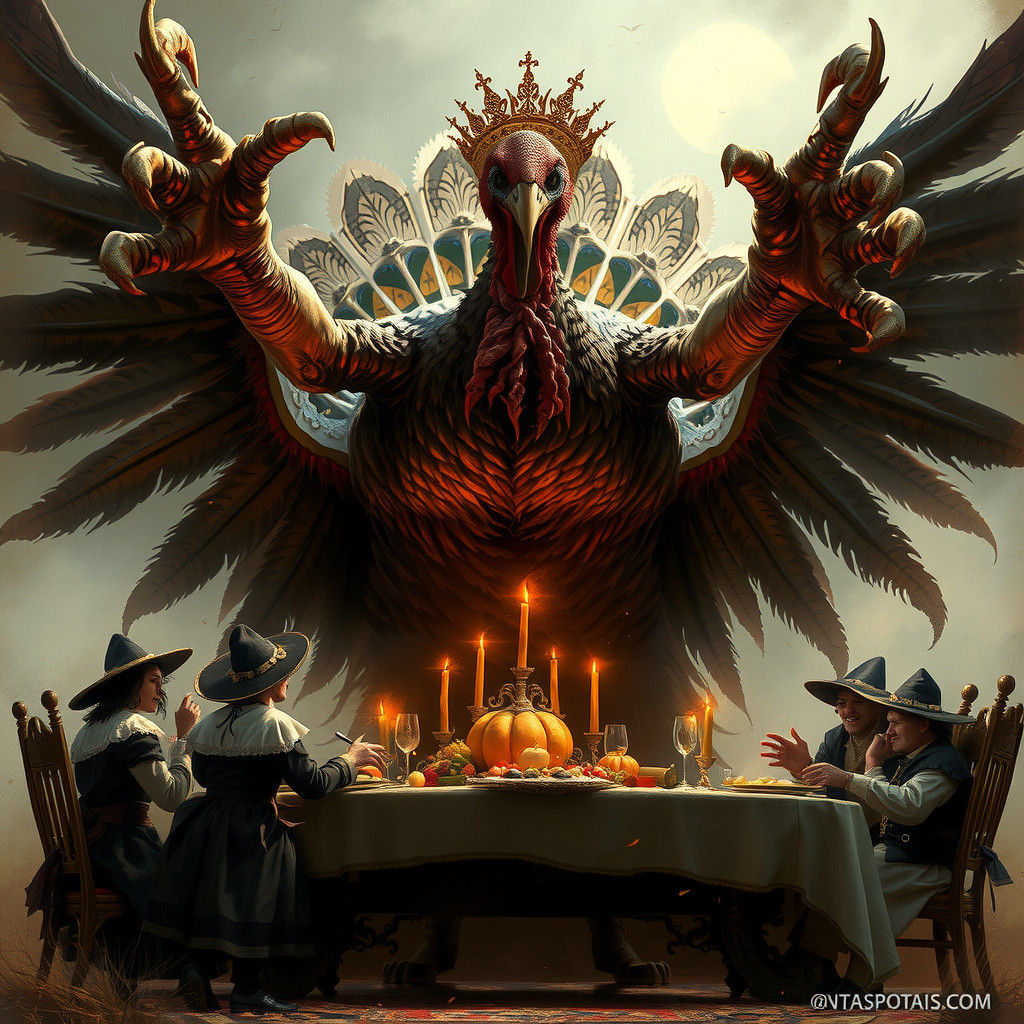 Gargantuan Turkey King's Thanksgiving Revenge: A Digital Pai...