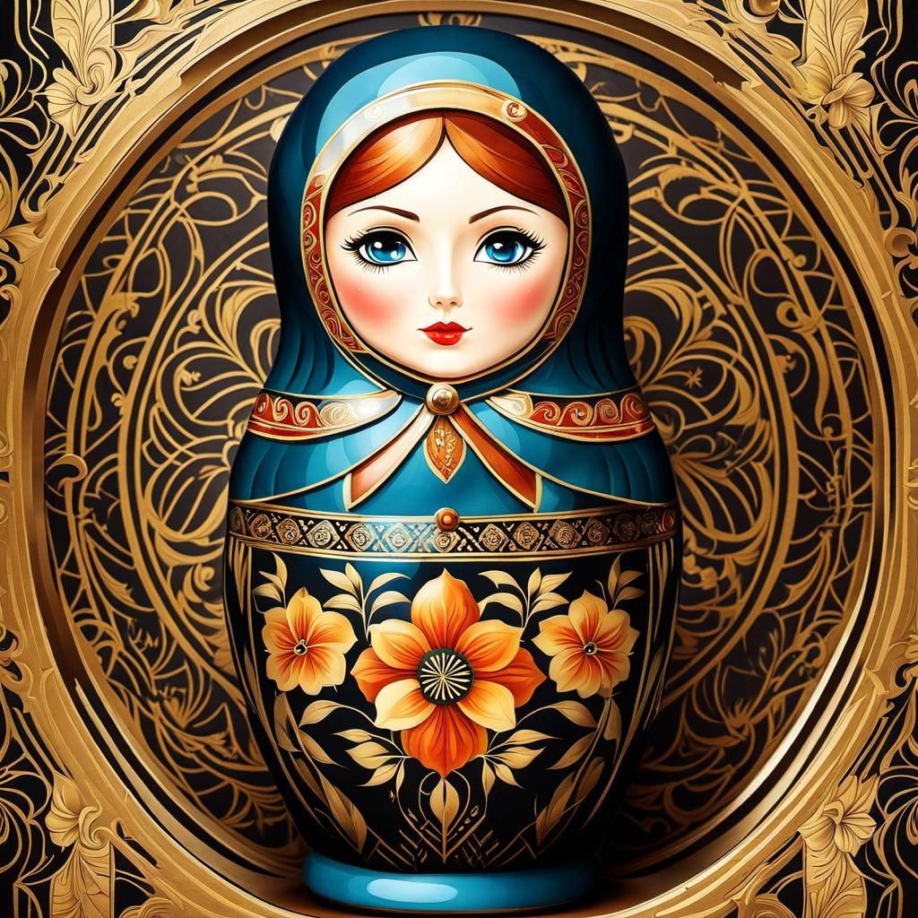 Matryoshka doll in art deco style 2