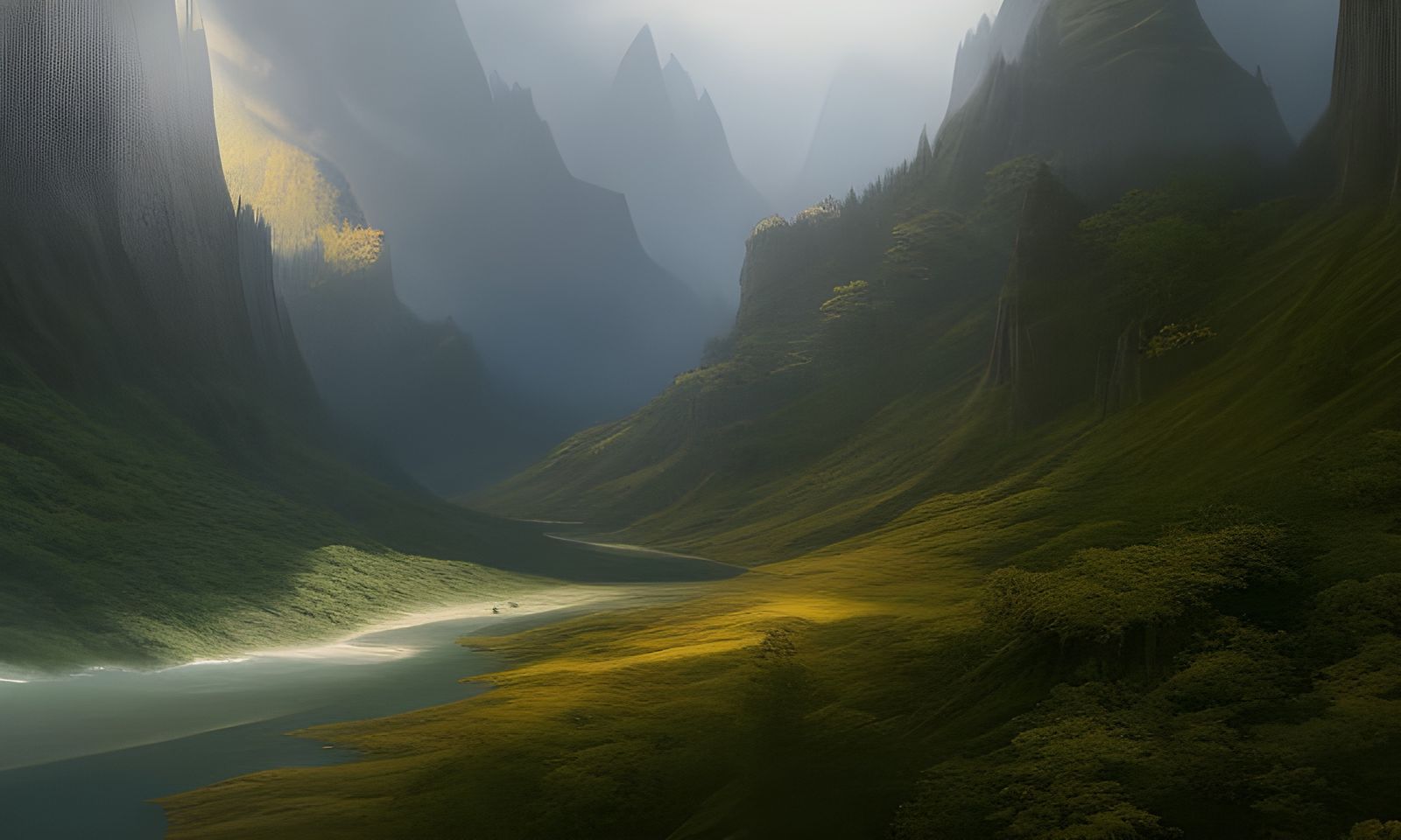 Stormy Forest Scene in Hyperdetailed Digital Painting