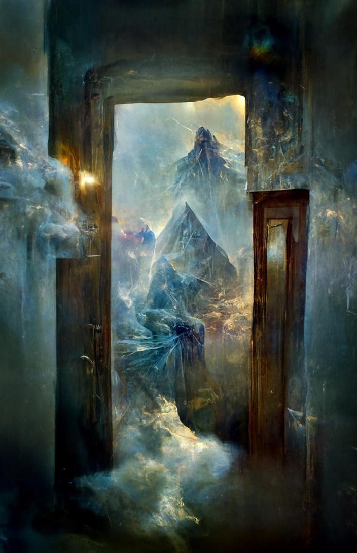 Ethereal Crystalline Portal to a Sinister Fantasy World