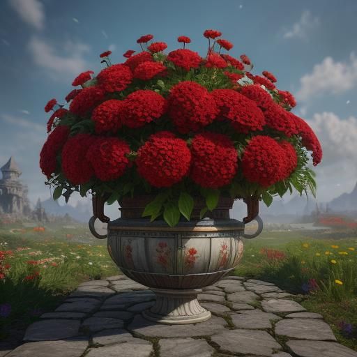 Fantasy Flowers in Detailed Digital Matte Painting