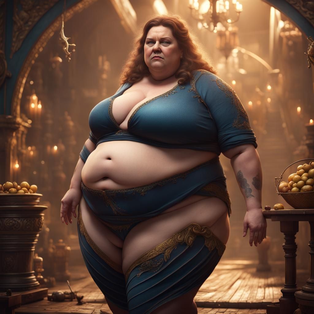 Detailed Painting of a Curvy Woman