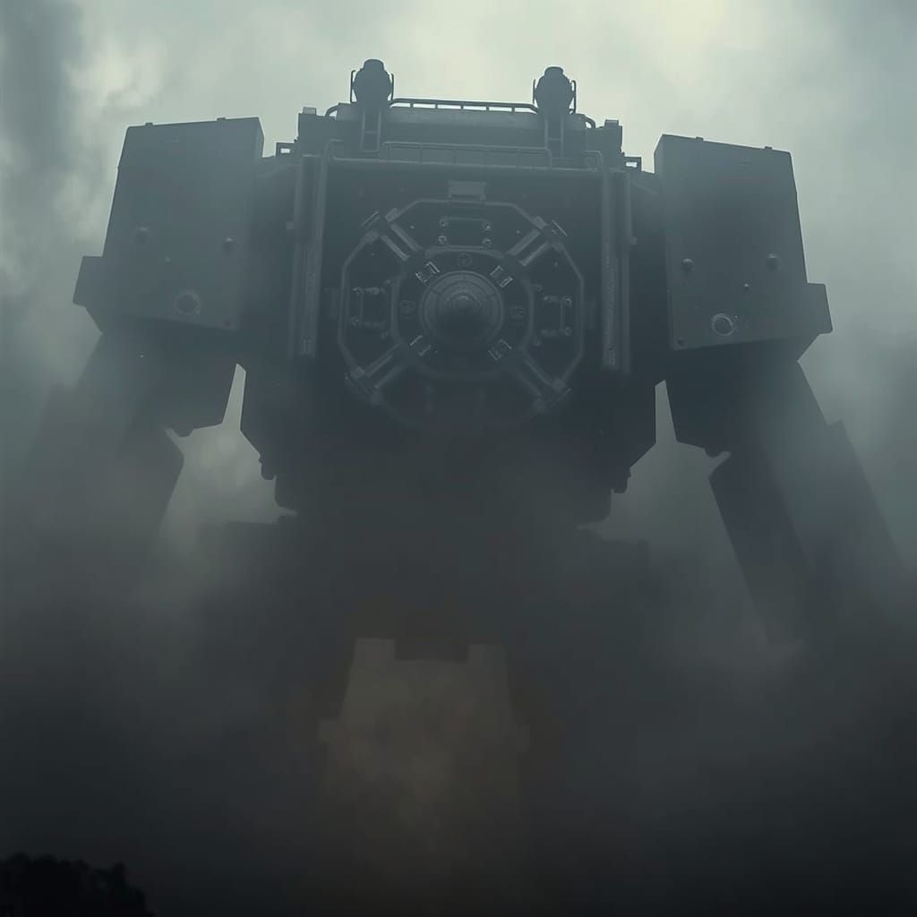 Metal Monster Rises from the Mist in Epic Sci-Fi Style