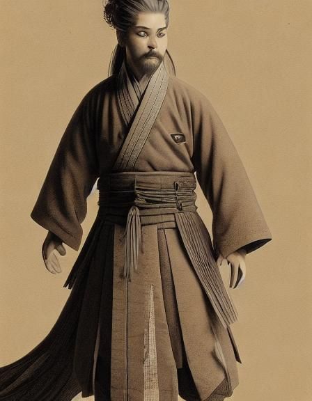 Character Study in Style of Wilhelm Busch Drawing