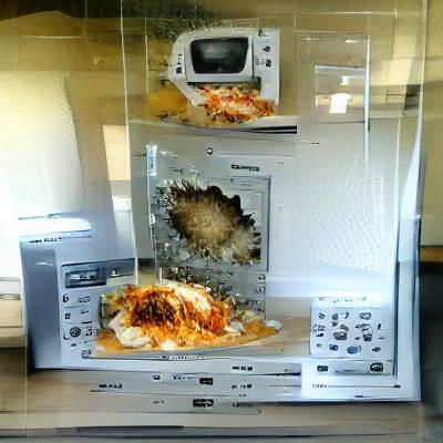 Exploded Microwave Generated by AI