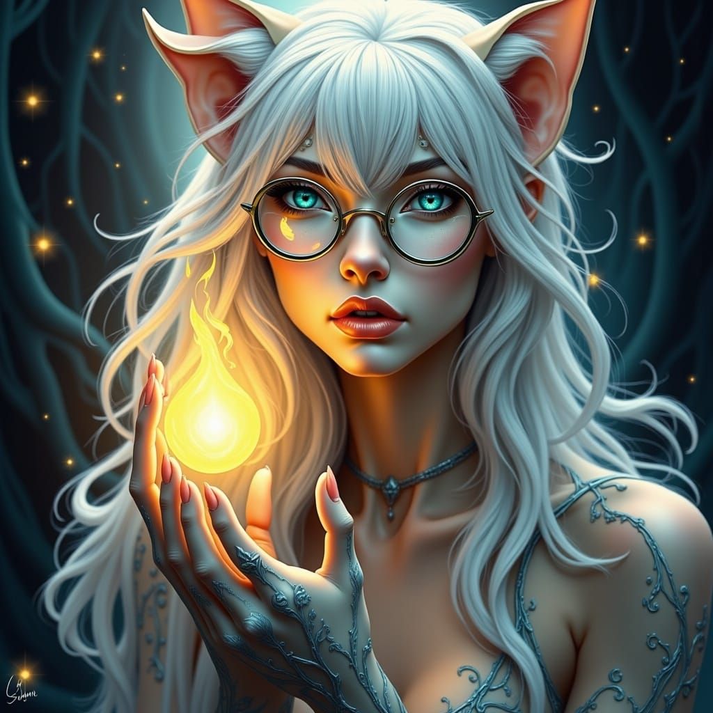 Enchanted Elven Goddess in Ethereal Glow, Soft Pastels, and....