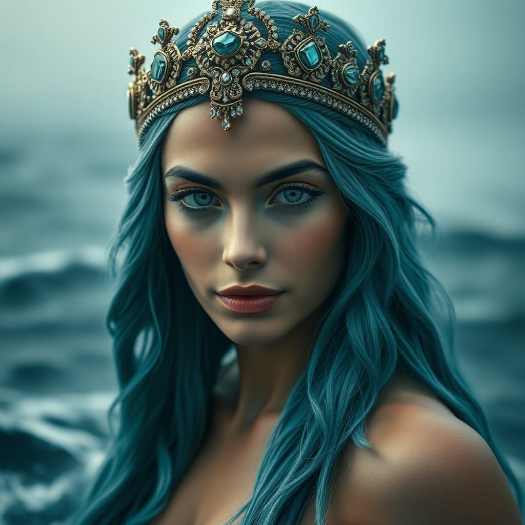 Anahita: Iranian Water Goddess Portrait in Hyperrealism