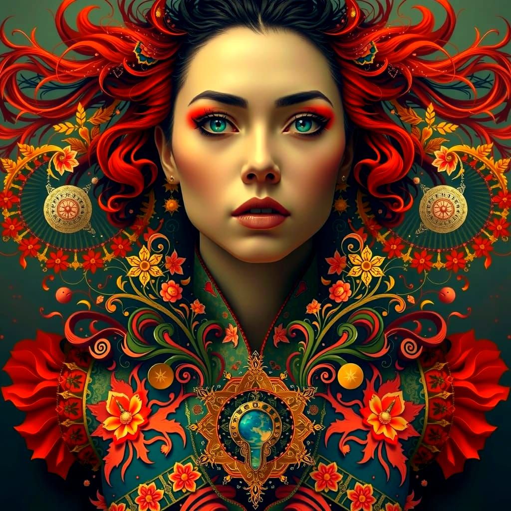 Hyperrealistic Hairstyle Reflecting Life and Infinity