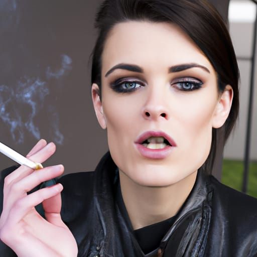 Young Woman Smoking: Evocative Portrait
