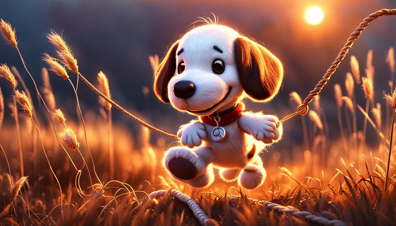 Cute baby Snoopy playing