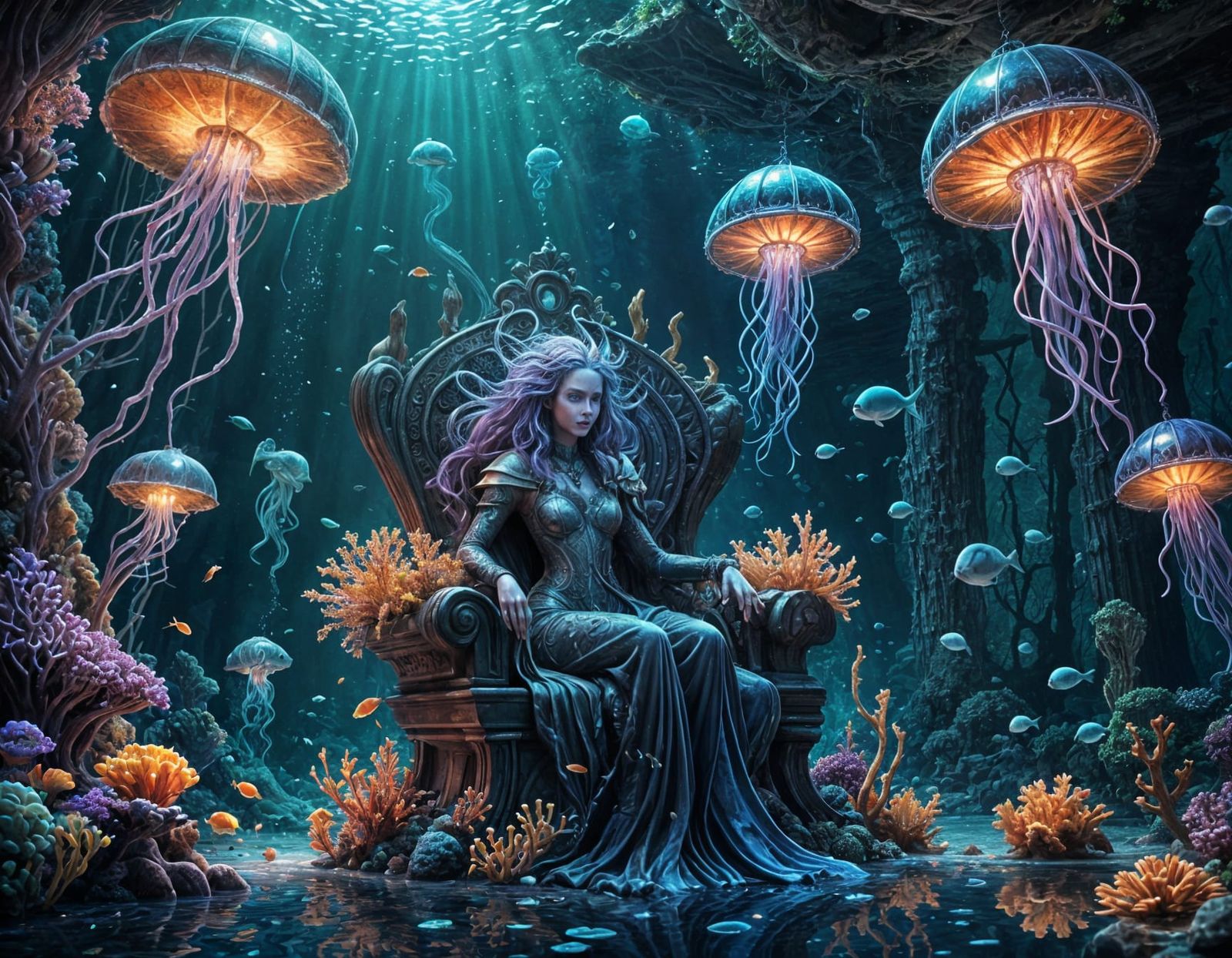Magical Underwater Kingdom Scene