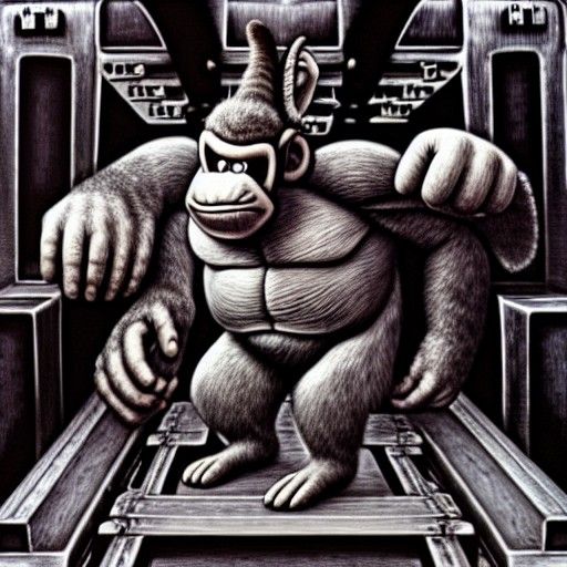 Donkey Kong in H.R. Giger Style
