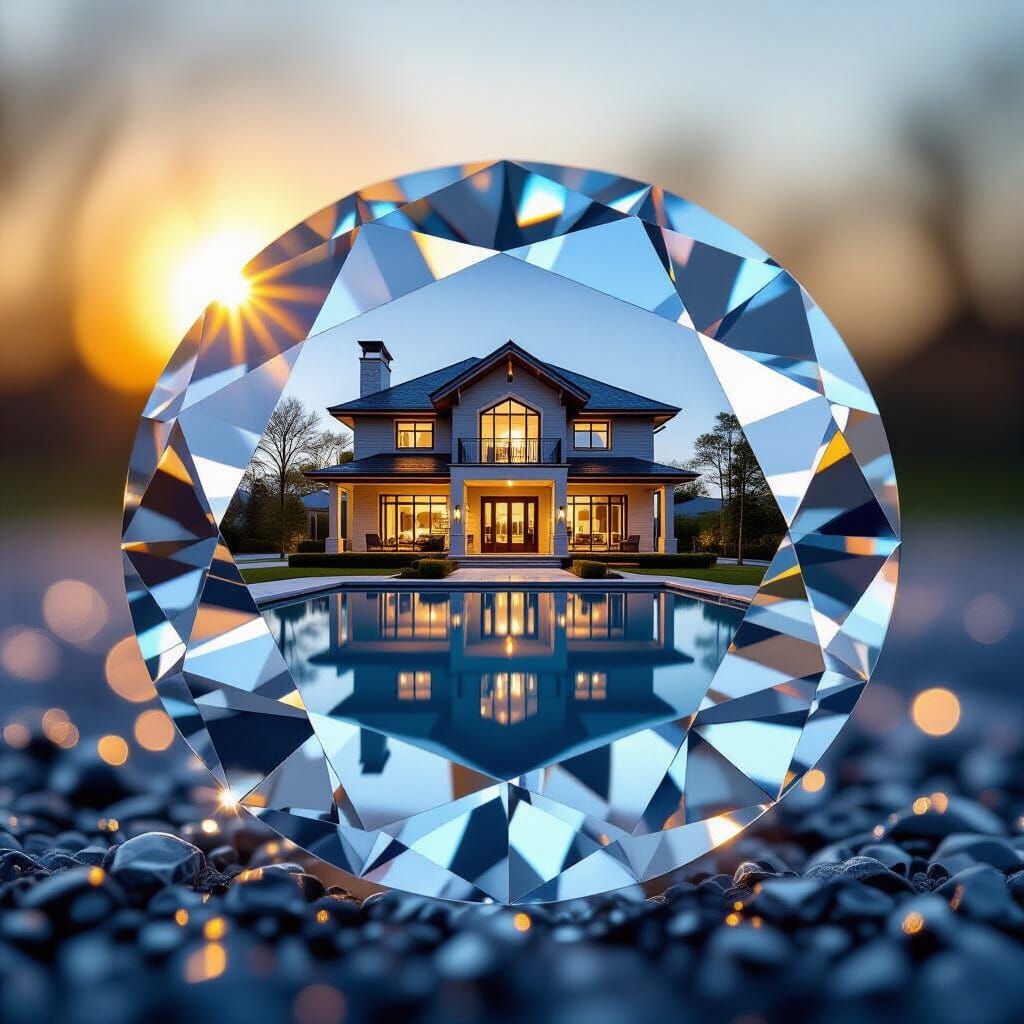 House Reflected in Diamond Facets