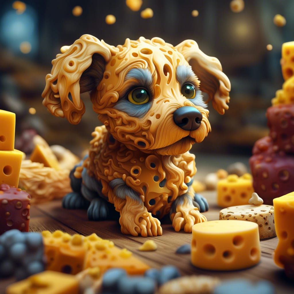Cheese Dog: Detailed Matte Painting in 8K
