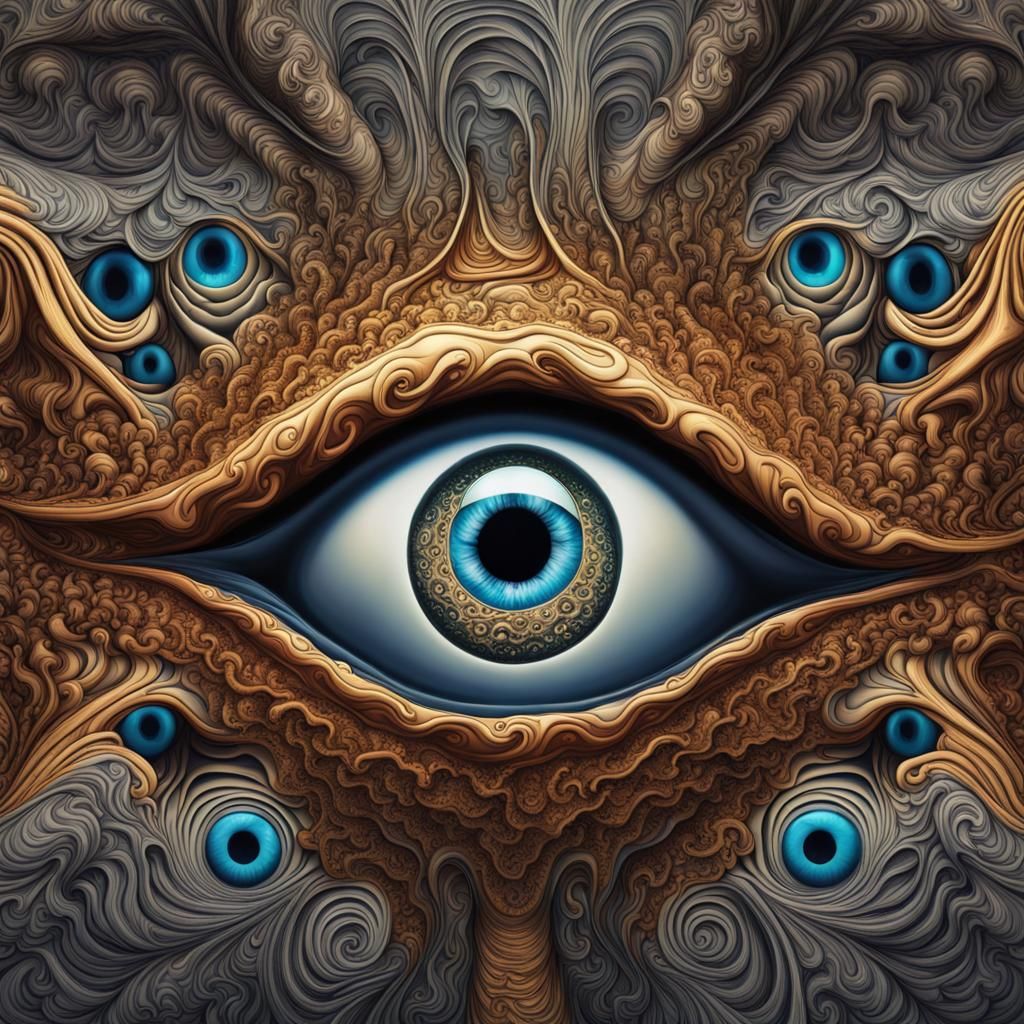 Menacing Eye in Surrealist Style Concept Art