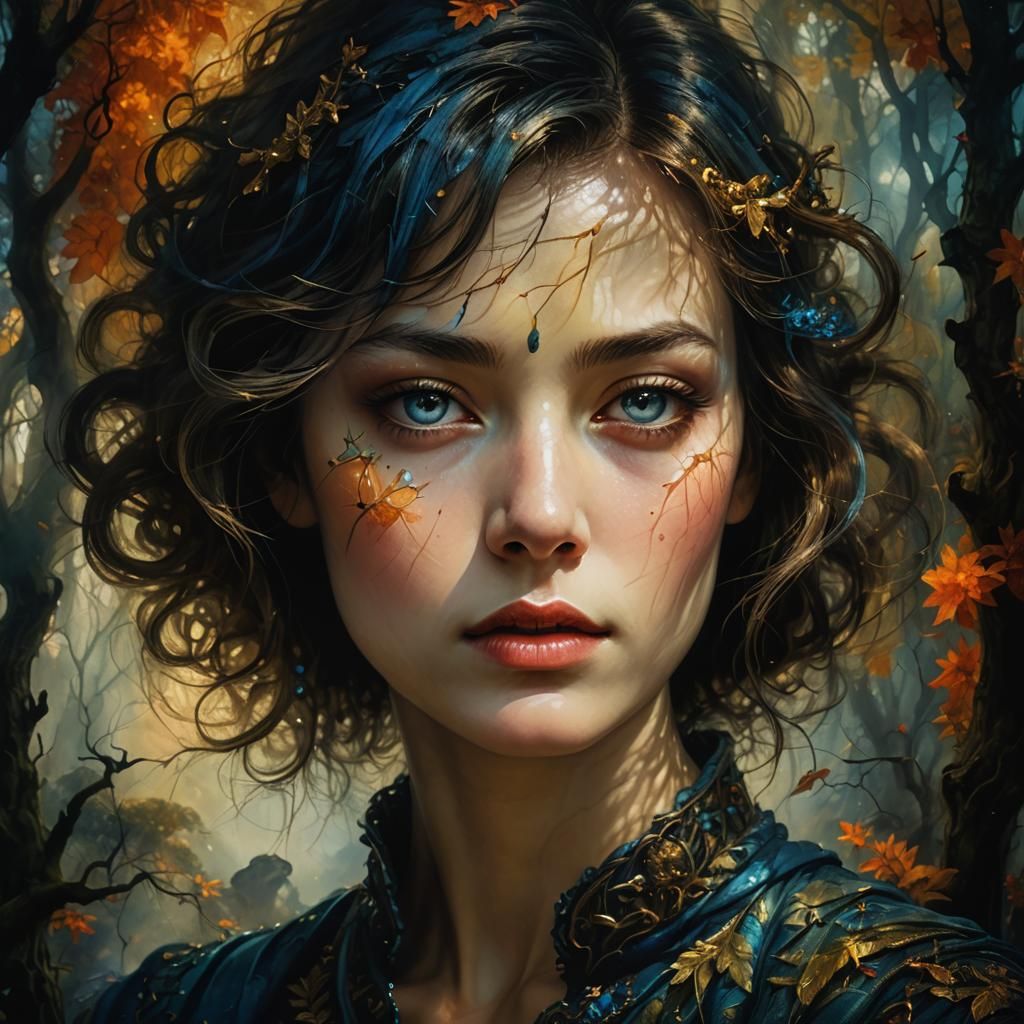 Mystical Forest Landscape with Ethereal Mist