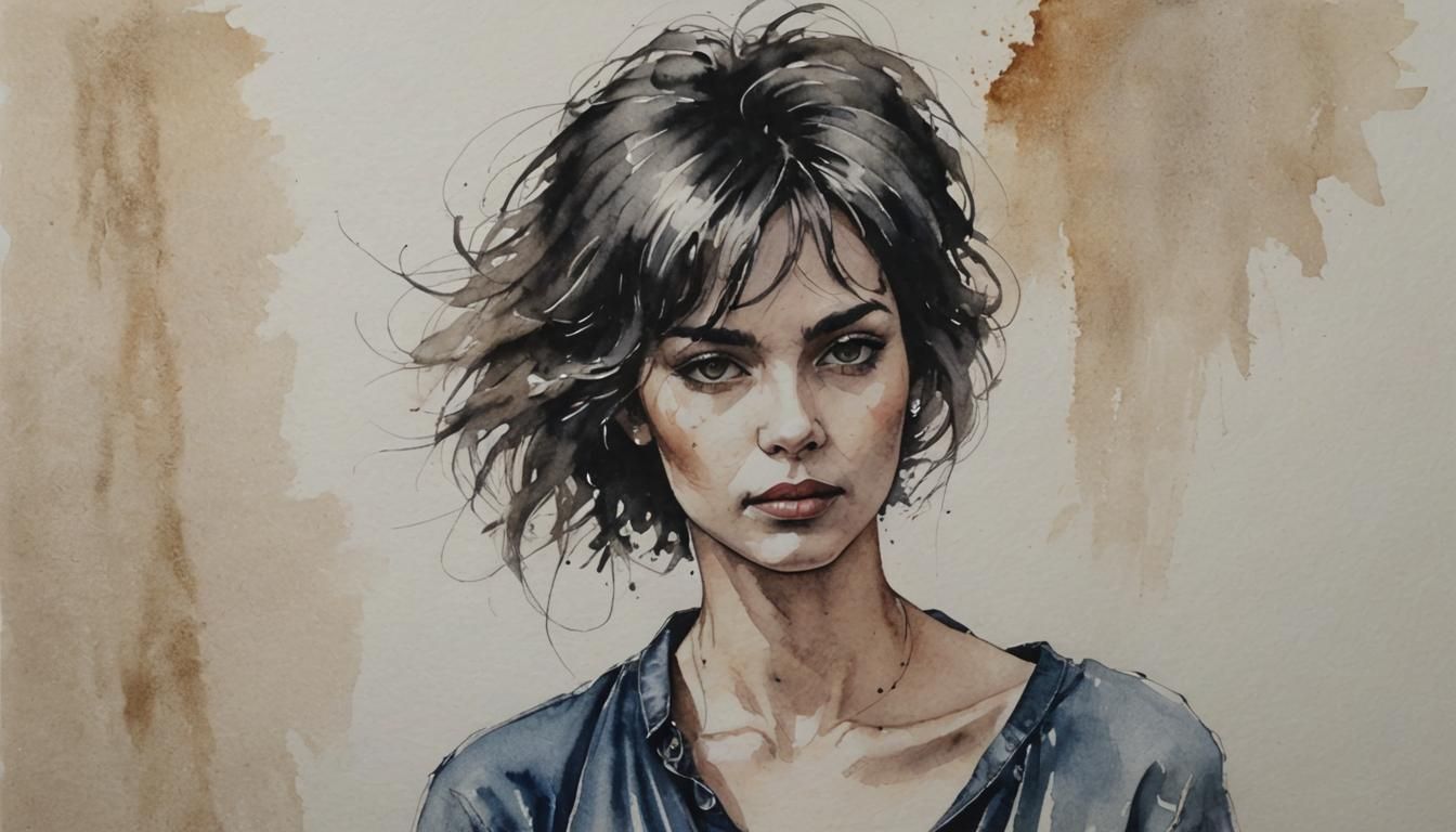 Fallen Angel in Abstract Watercolor Impressionism