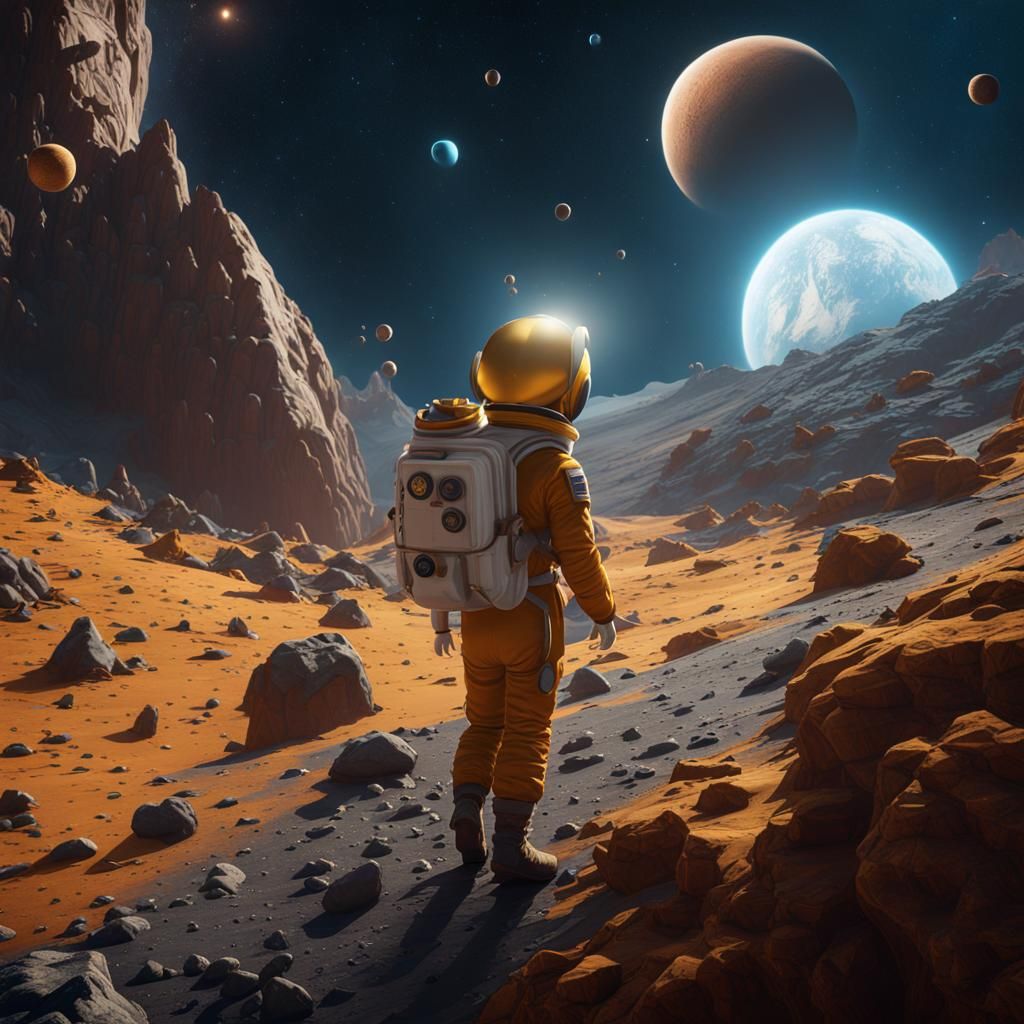 Little Prince Lands on Asteroid: Fantasy Concept Art