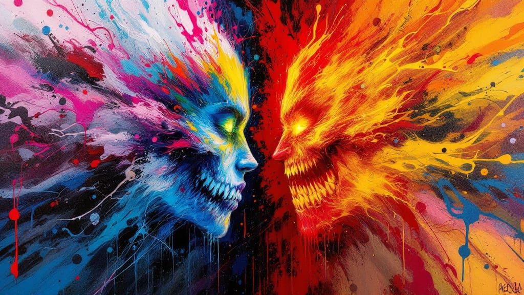 Graffiti Art Depicts Heaven and Hell