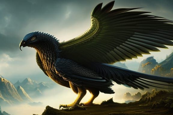 Archaeopteryx Takes Flight: A Detailed Fantasy Art Piece