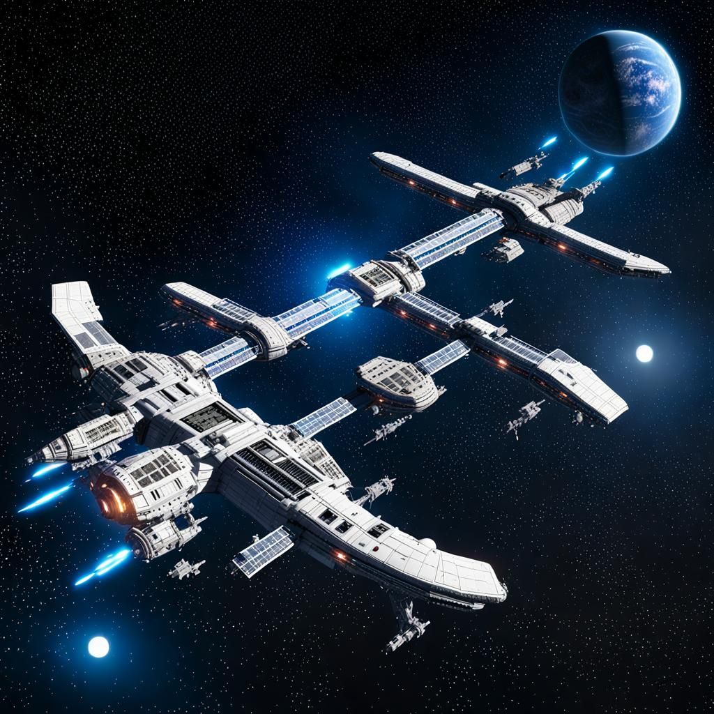 Epic Sci-Fi Space Station Battle in Deep Space